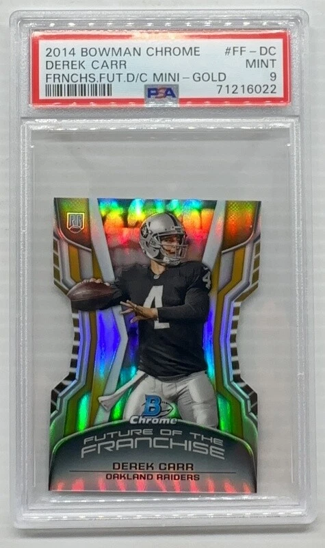 Derek Carr Bowman Chrome Franchise Futures Die-Cut Mini #FFDC Gold