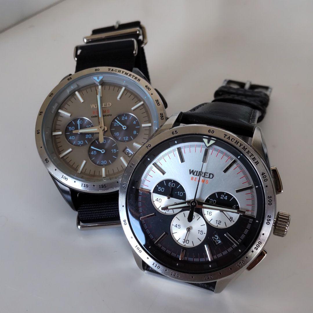 美品 腕時計 Seiko Wired beam panda Seiko Wired Chronograph 7T11-0AX0 Panda Quartz Watch