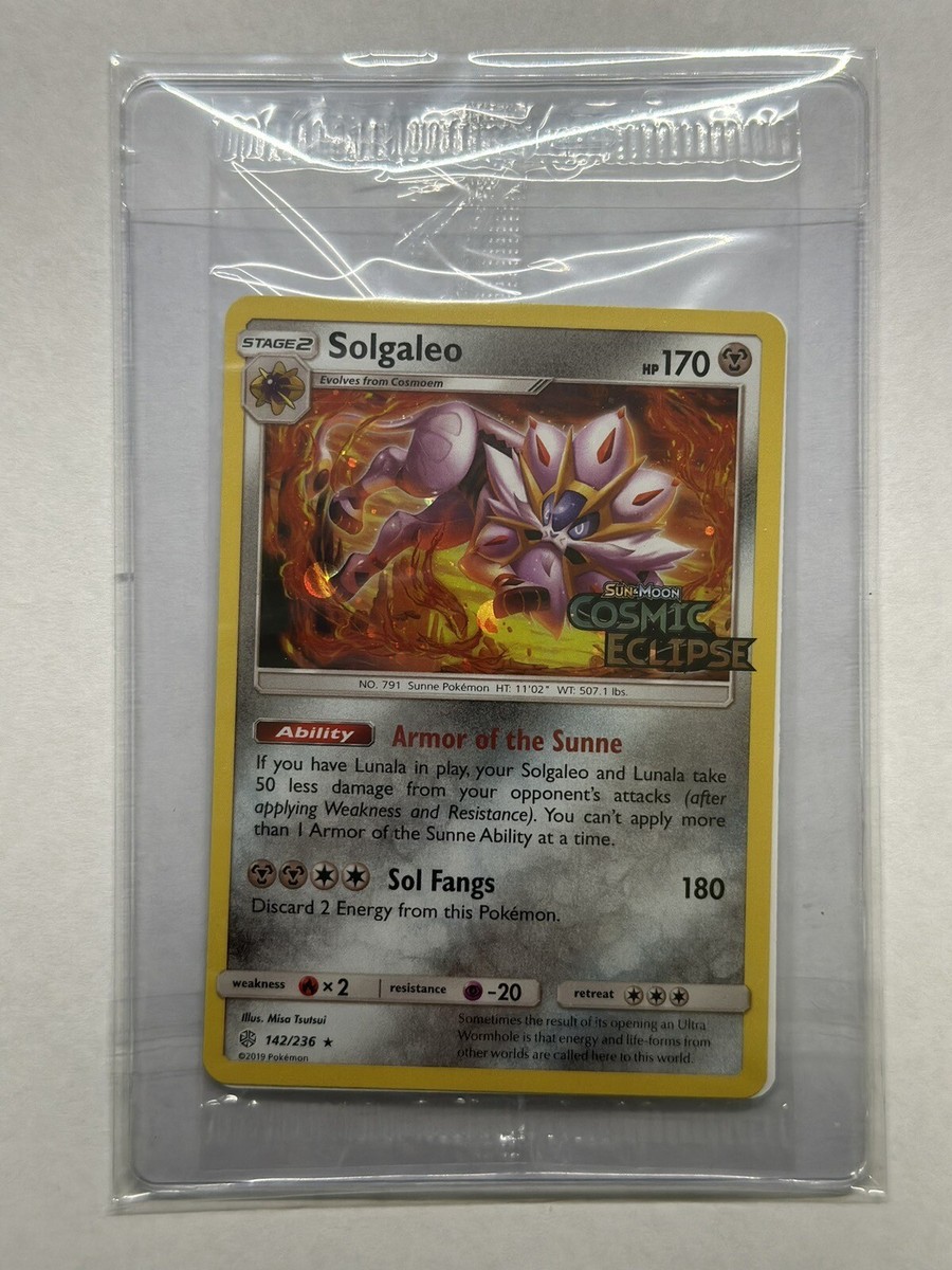 Europe Exclusive Solgaleo 142/236 Cosmic Eclipse Stamped Promo