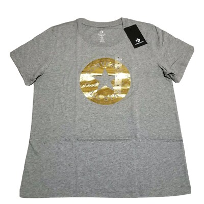 Converse Womens Top Tshirt Size XL Gray Short Sleeve Crewneck NEW