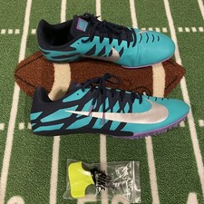 Nike Zoom Rival S 9 Track  Field Sprinting Spikes Obsidian/Clear Emerald Sz 13