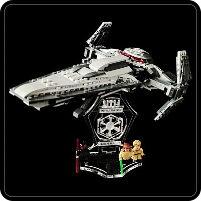 OD-LAB Display stand angled 3D for Lego 75383 Darth Maul's Interceptor + slots (A1117)