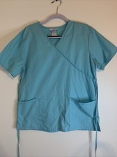 SB Scrubs Blue Mock Neck Scrub Top Medical Uniform Medium