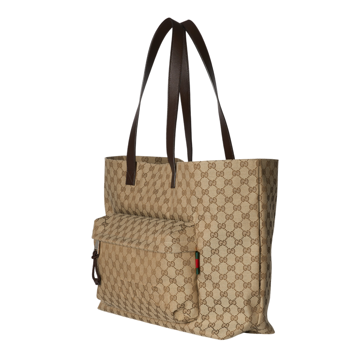 Gucci モノグラム トートバッグ GUCCI $2350 Beige And Ebony GG Canvas Maxi Tote Bag New And
