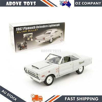 Acme 1:18 Silver Bullet 1967 Plymouth Belvedere Lightweight Diecast Car Model