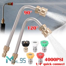 4000PSI 120°/ 90° Pressure Washer Wand Extension Lance Gun Attachment Nozzle Tip