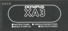 Olympus XA3 instrukcja obsługi aparatu wielojęzyczna