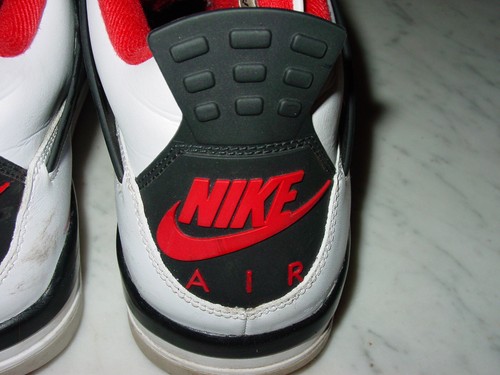 2020 Nike Air Jordan Retro 4 "Fire Red" White/Red/Black Shoes Size 12 Sold As Is - Picture 18 of 19