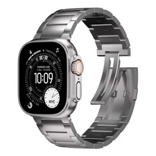Titanium Band for Apple Watch Ultra 3/2/1 - 49mm with Hidden Clasp Buckle