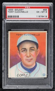 1933 Goudey Big League Chewing Gum R319 Tony Cuccinello #99 PSA 6 Rookie RC