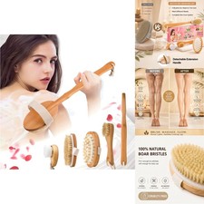 16-Inch Long Handle Dry Brushing Set for Cellulite Reduction Blood Circulation