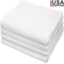 Luxury Cotton Bath Towels Set Spa Quality Soft Absorbent Waffle Weave 4 Pack New