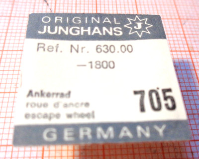 Junghans 630.00 705 Ankerrad neuwertig ältere Lagerware