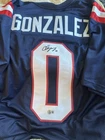 Christian Gonzalez New England Patriots Signed Football Jersey BAS Witnessed