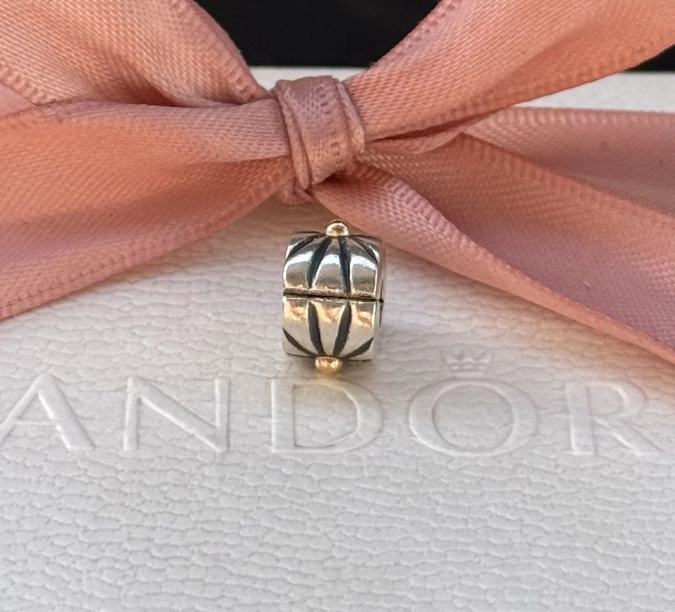 Original Pandora Clip bicolor „Sonnenstrahl“ 925 silber, 14 Karat gold #790216 - Bild 2 von 2