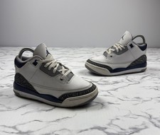 Nike Air Jordan 3 Shoes Youth PS Size 2Y White Midnight Navy Retro DM0966-140