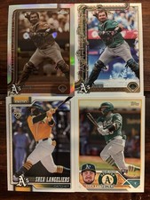 Shea Langeliers 4 Card Lot! Sepia / Rookie / Holiday - Oakland Athletics