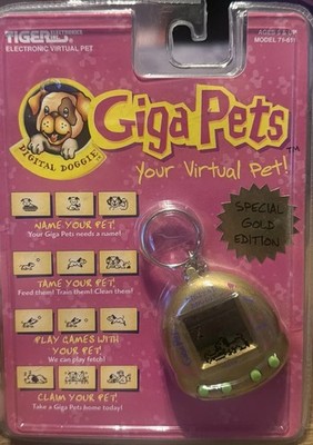 Vintage TIGER Giga Pets Digital Doggie 1997 Special Gold Edition Sealed