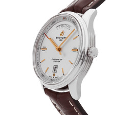 Breitling Premier Day & Date Steel Auto 40mm Silver Dial Watch A45340211G1X3 2