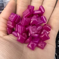 50pcs 8mm Natural Rose Red Stone Square CAB CABOCHON for DIY Jewelry Making