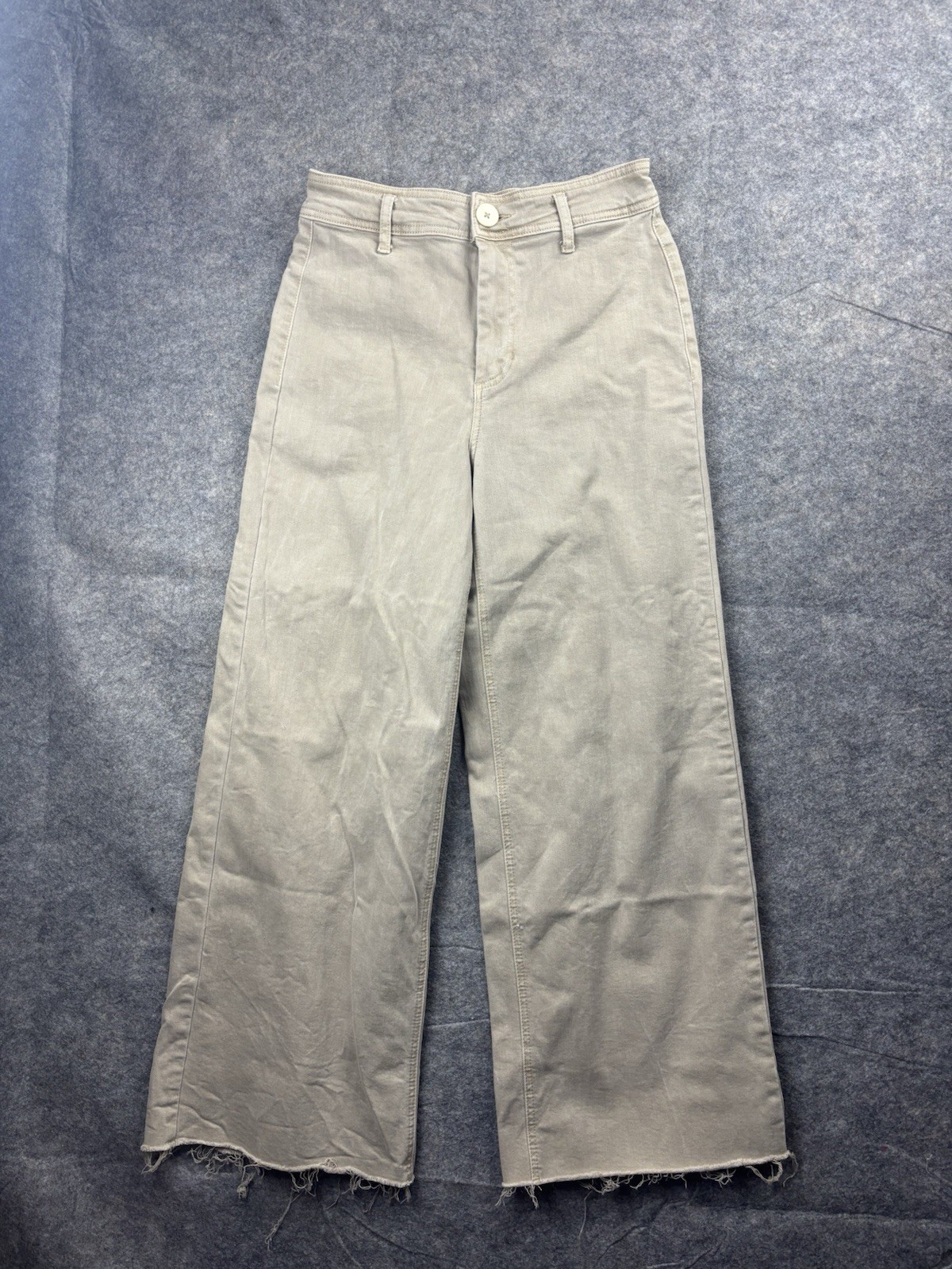Oat New York High Rise Wide Leg Crop Pants Women's 6/28 Flat Front Stretch Jeans