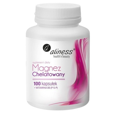 Aliness Magnesiumchelat 720 mg B6 P-5-P Muskeln Nerven Energie Vegan 100 Kapseln