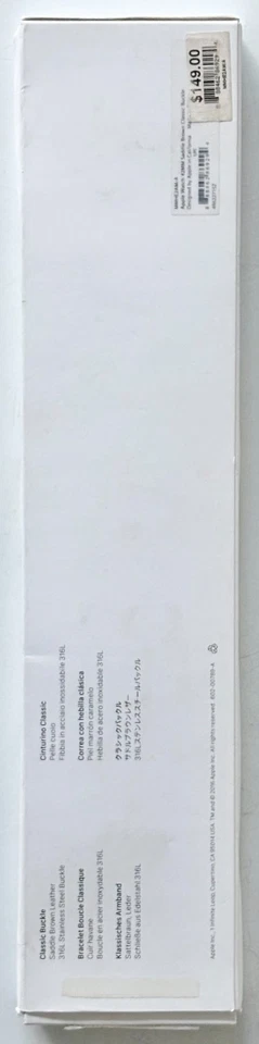 Original Genuine Apple Watch 42mm Classic Buckle Leather Band Saddle Brown w/Box - Image 4 of 4