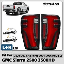 2020-2023 GMC Sierra 2500 HD 3500 HD LED Tail Lights Pair Transparent Black