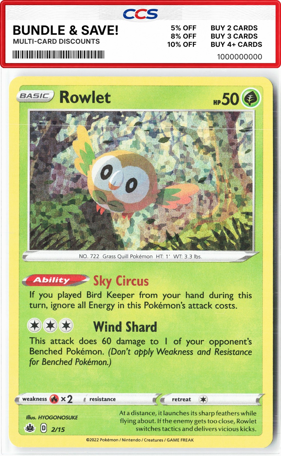 Rowlet 002/015 McDonald's Promos 2022