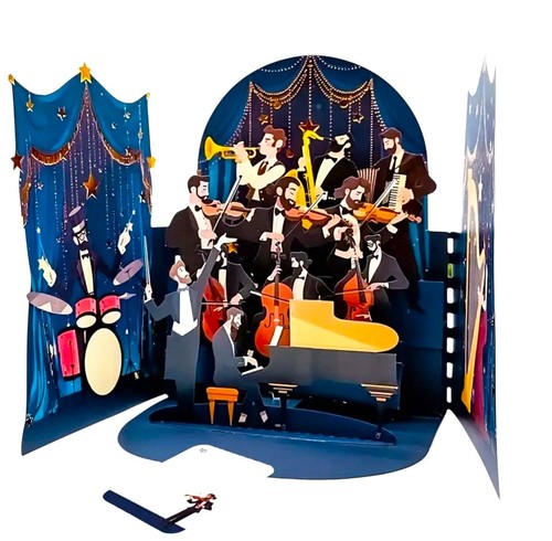 4D Pop Up Karte Jazz Musiker Konzert Geburtstag Jubiläum Ruhestand Einladung - Bild 3 von 9