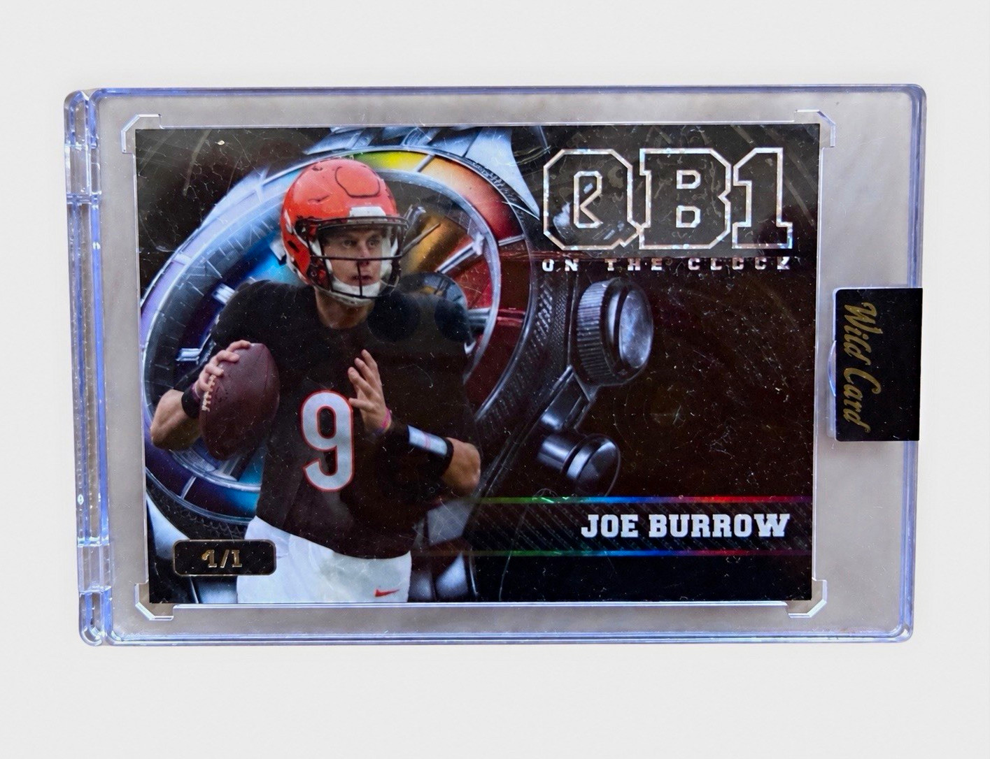 Wild Card 2026 QB1 On the Clock Joe Burrow OCW-BK-JB Serial 1/1 Football