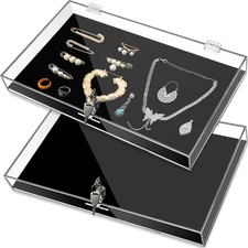 Acrylic Clear Top Display Locking Travel Case Trading Coin/Card/Jewelry