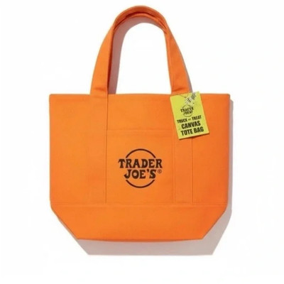 Trader Joe's Mini Halloween Canvas Tote ORANGE - Limited Edition - Free Shipping