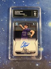 Connor Staine 2023 Bowman Chrome #CPA-CSE 1st Prospect Auto Rockies GMA 10