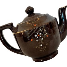 Vintage Unbranded Teapot  Small Brown Good Moriage Hand Painted Made in Japan