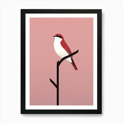 Minimalistische Kuhvogel Illustration Kunst Gerahmtes Wandbild Poster Leinwanddruck Bild