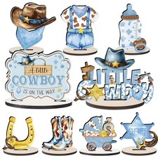 Cowboy Baby Shower Decorations 9PCS Wooden Western Themed Table Centerpieces ...