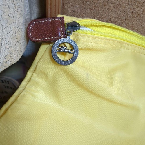 LONGCHAMP Folding Boston Bag Yellow Compact Travel Sub Bag Used - Picture 13 of 18
