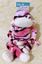 ZippyPaws XL CRINKLE MONKEY PINK CAMO Squeakie Plush Dog Toy New -FREE SHIPPING-