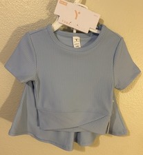 Yogalicious Girls 3-Piece Ribbed Skort Activewear Set   Blue Size 4