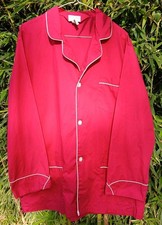vintage christian dior le connaisseur mens xl pajama button shirt top burgundy