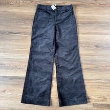 J Crew Velvet Lizzie Pant Patch Pocket Black Women 27 Wide Leg Holiday Party NWT