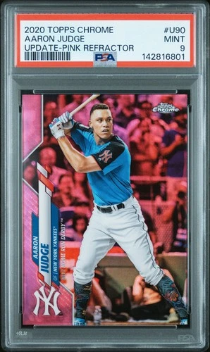 2020 TOPPS CHROME UPDATE AARON JUDGE PINK REFRACTOR PSA 9
