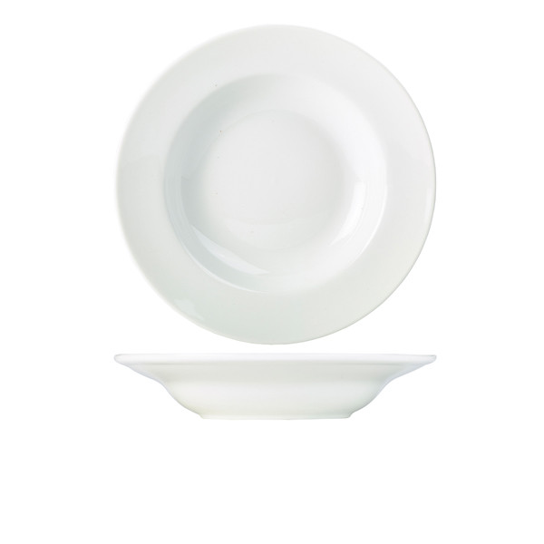 Genware Porcelain Soup Plate Pasta Dish For Restaurants 30cm/ 12"" Pack of 6