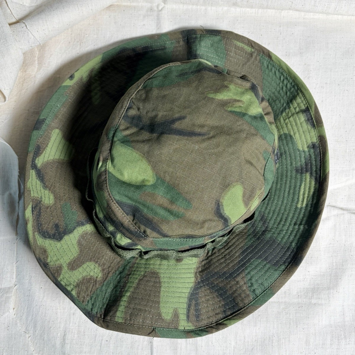 Vtg 1968 Vietnam War ERDL Boonie Hat LARGE Jungle Tropical