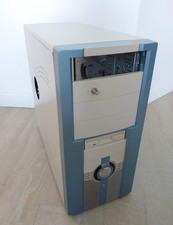 Vintage Beige and Blue ATX PC case with Floppy Drive - Sleeper Case Build