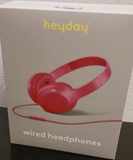 Heyday Wired Headphones - HOT PINK - New In Box Sealed 3.5mm Aux Plug