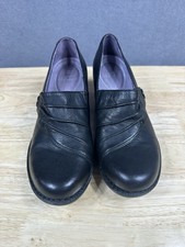 Dansko Black Aimee Leather Slip On Wedge Loafers Comfort Shoe Size 38