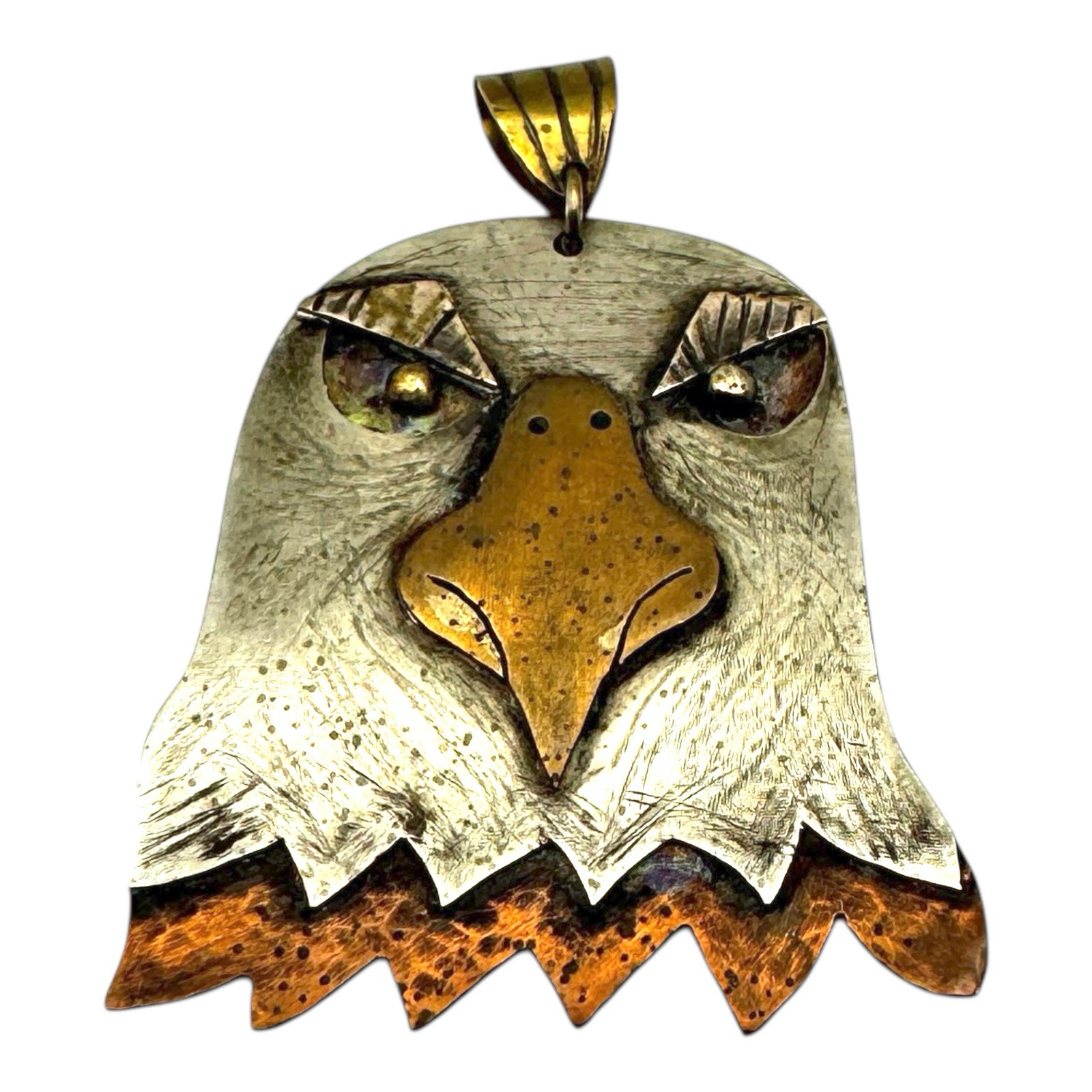 Handmade Native American Style Eagle Pendant Bras… - image 1