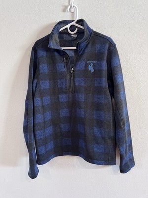 Wyoming Bucking Bronc UW Logo Sweater Quarter Zip Pullover Men s Medium